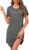 Womens Nightdress Short Sleeve Nightgown V Neck Nightshirt Comfy Nighties Cotton Sleepwear Loungewear