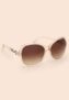 Womens Nude Transparent Square Sunglasses
