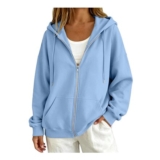 Womens Oversized Plain Hoodie Jacket with Pockets
