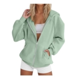 Womens Oversized Zip Hoodie Sweatshirt – Casual Fall Wear