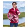 Womens Pink Printed Fleece Jacket