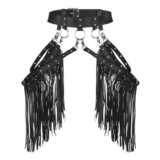 Womens Punk PU Leather Tassel Belt with Fringe Harness