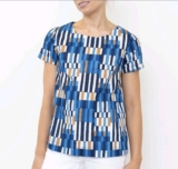 Womens Seasalt Top Blue Short Sleeve Pebble Art Blouse Cotton Size 12 10 8 – sold by Quality Brands Outlet