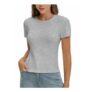 Womens Short Sleeve Slim Fit Cotton T-Shirt Grey Flower XL