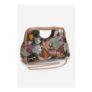 Womens Silver Embellish Flower Clutch Bag