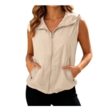 Womens Summer Breathable Hooded Vest with Zip Pockets UK M-4XL