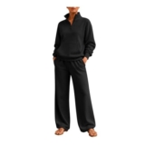 Womens Summer Lounge Set Zip Hoodie Joggers 2-Piece