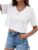 Womens Summer Tops Short Sleeve V Neck T-Shirts UK Ladies Basic Plain Top Casual Loose Fit Pullover Tunic Tee