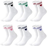Womens Tennis Crew Sports Socks Cotton Cushioned 6 Pack