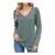 Womens V-Neck T-Shirt, Casual, Longline, Winter Green, M
