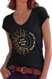 Womens V Neck T Shirt Summer Tops Short Sleeve Plain Slim-Regular Fit Casual Blouse Soft Ladies Tunic Basic Tee