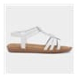 Womens White Diamante Feather Sandal