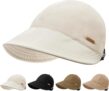 Womens Wide Brim Sun Visor Hat, Ladies Wide Brimmed Sun Hat for Travel Commuting School Cycling Adjustable Packable Visor Cap
