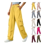 Womens Winter Cargo Pants Lightweight Straight Leg Joggers