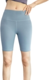 Womens Yoga Shorts, 6 High Waisted Cycling Shorts, Tummy Control Buttery Biker Leggings, Knee Length Butt Lifting Running Pants, Slim Fit Elastic Pants for Sports Workout Fitness Pilates Athletic