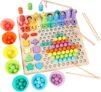 Wooden Clip Bead Game 13in1, Colour Sorting Counting Toy for Fine Motor wooden bead game, 13in1, Montessori, colour sorting, counting, fine motor, preschool, birthday gift