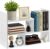 Wooden Expandable Bookcase Desktop Organizer, Office Storage Shelf for Home or Office (White)