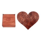 Wooden Heart Puzzle with 20 Love Messages