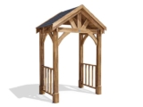 Wooden Porch Canopy Kit 2m x 1.5m Pressure Treated, Black Shingles – Sold & shipped by Dunster House Limited