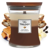 Woodwick Medium Hourglass Trilogy Scented Candle Café Sweets with Crackling Wick Burn Time: Up to 60 Hours