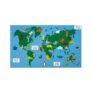 World Map with Felt Characters and Landmarks