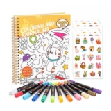 Wsicse Coloring Book Set with 12 Dual-Tip Markers, 60 Pages