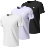 Wulibike Mens Active Wear Crew Neck Dry-Fit Breathable Running T Shirt Moisture Wicking Activewear Shirts 3 or 5 Pack