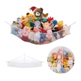 X-Large White Stuffed Animal Net Hammock Corner Organizer