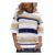 XIEERDUO Womens 3/4 Sleeve Eyelet Stripe Colour-Block Top UK10-12 DeepBlue
