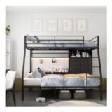 XINBEDEU 3ft Twin over Twin Metal Bunk Bed in Black