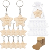 XNBTFK Gifts For Students From Teachers, 30 Sets Star Keyring With Heart Charm & White Organza Bags, End Of Term Gifts For Children, Class of 2026 Graduation Gifts, School Leavers Gifts