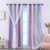 XiDi Rainbow Curtains for Bedroom Stars Decoration Thermal Insulated Net Blue Curtains with Rings for Kids Girls Bedroom Window Treatment 52×63 Inch 2Pcs