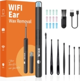 Xylla Ear Wax Removal with 1920P HD Ear Camera Ear Cleaner with 12 Ear Spoons & 6 LED Lights Wireless Ear Wax Remover Kit USB-C Rechargeable for iPhone iPad Android Ear Cleaning Kit