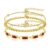 YADOCA 18K Gold Plated Zircon Paperclip Chain Bracelets Set