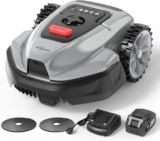 YARDCARE V3 Robot Lawn Mower with Vision Navigation, 150 Obstacle Detection and App Control, 50 dB Quiet, with Spiral Mowing Mode and Rain Sensor, robotic lawn mower for small to mediumsized gardens