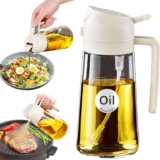 YARRAMATE 16oz/470ml Oil Sprayer for Cooking with Stickers, 2 in 1 Olive Oil Dispenser Bottle, Creamy White – Sold by YARRAMATE / FBA