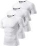 YESWEL 3 Pack Mens Compression Gym T-Shirts Quick Dry Fit, Breathable Moisture Wicking Athletic Short Sleeve Tops with Underarm Mesh Panels