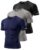 YESWEL 3 Pack Mens Compression Gym T-Shirts Quick Dry Fit – Multicolour/Black