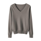 YGERGWE Ladies V-Neck Knit Sweater, Soft Long Sleeve