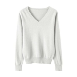 YGERGWE Womens Knit Jumpers Soft Long Sleeve White Sweater