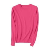 YGERGWE Womens Knit Sweater Crew Neck, Hot Pink