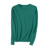 YGERGWE Womens Knitted Sweater Crew Neck Green