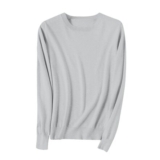 YGERGWE Womens Knitwear: Grey Crew Neck Pullover