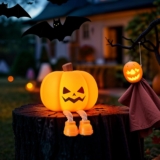YISSVIC Kids Pumpkin Silicone Night Light – Rechargeable Halloween Decoration Gift