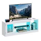 YITAHOME 65 Inch TV Stand Cabinet – Modern Furniture with Open Glass Shelves – Sold By Helios Store