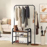 YITAHOME Coat Rack Stand with Shoe Storage, Industrial Hall Tree with Shoe Bench, Floorstanding Clothing Rack with 3 Hooks, Garment Rack, for Living Room, Hallway, Foyer, Front Door