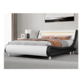 YITAHOME King Bed Frame with LED Lights Charging Station