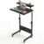 YITAHOME Mobile Computer Desk, Height Adjustable Desk with Wheels, Portable Small Office Desk with Storage Shelf, Over Bed Table, Standing desk, Black