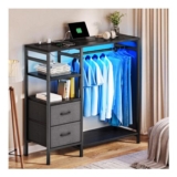 YITAHOME Wardrobe with Drawers and Hanging Rail 120cm Black