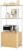 YITAHOME kitchen shelves, microwave shelf, bakers racks for kitchens with storage, coffee bar station, 3-Tier snack stand with Cabinet, 22 x 14.2 x 47.6 inch,Yellow oak plank White iron pipe